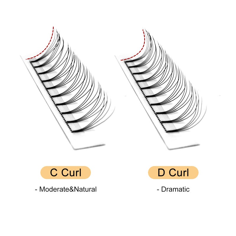 QUEWEL Premade Lash Fans, 4D Premade Fans Eyelash Extensions 0.07mm Thickness D Curl 10mm Volume Lash Extensions Short Stem Pre Made Fans Eyelash Extensions(4D 0.07D 10mm) - Image 2